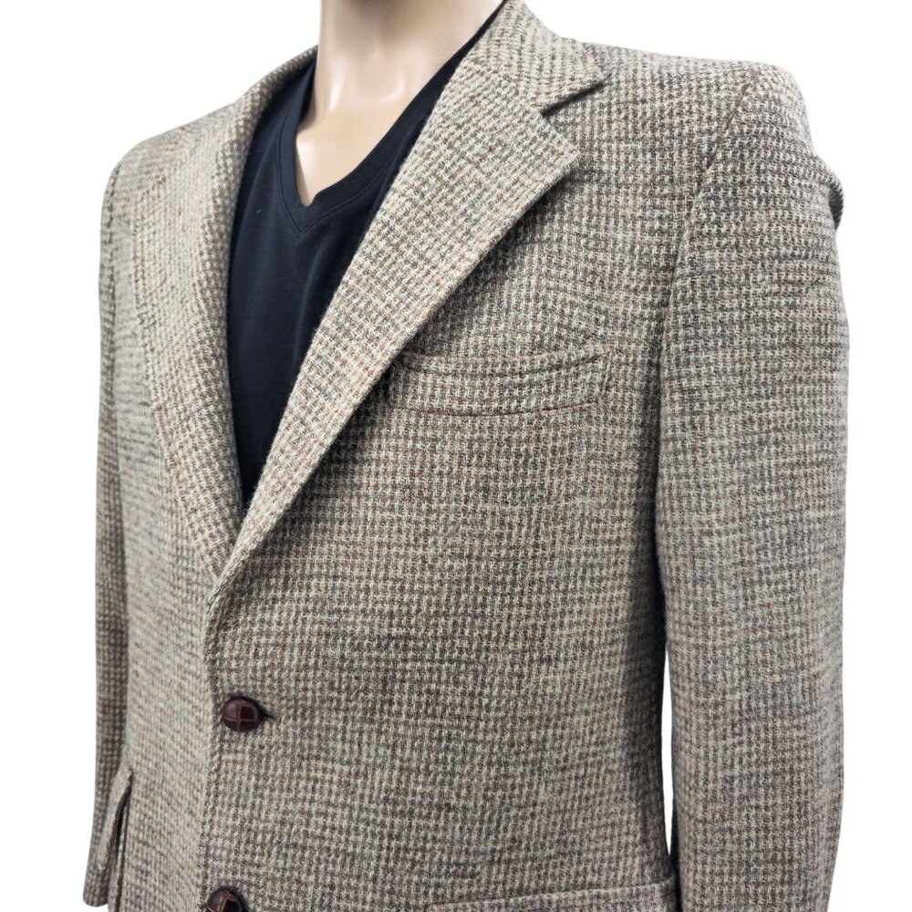 Vintage Derby Of San Francisco Harris Tan Tweed Blazer Size 40